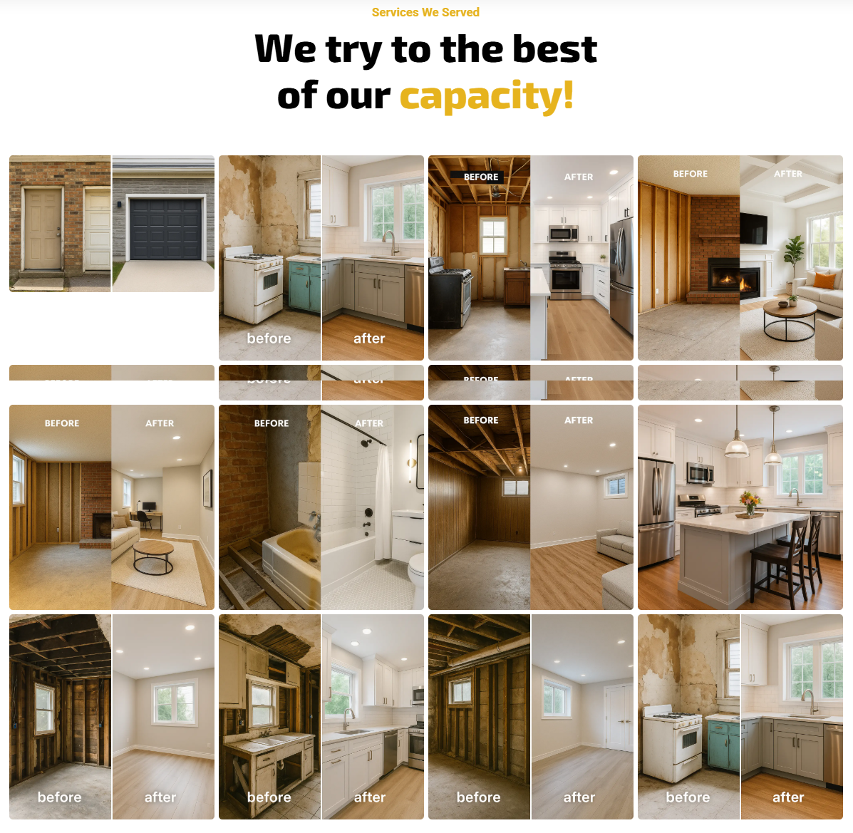 Renovation services and gallery screenshot